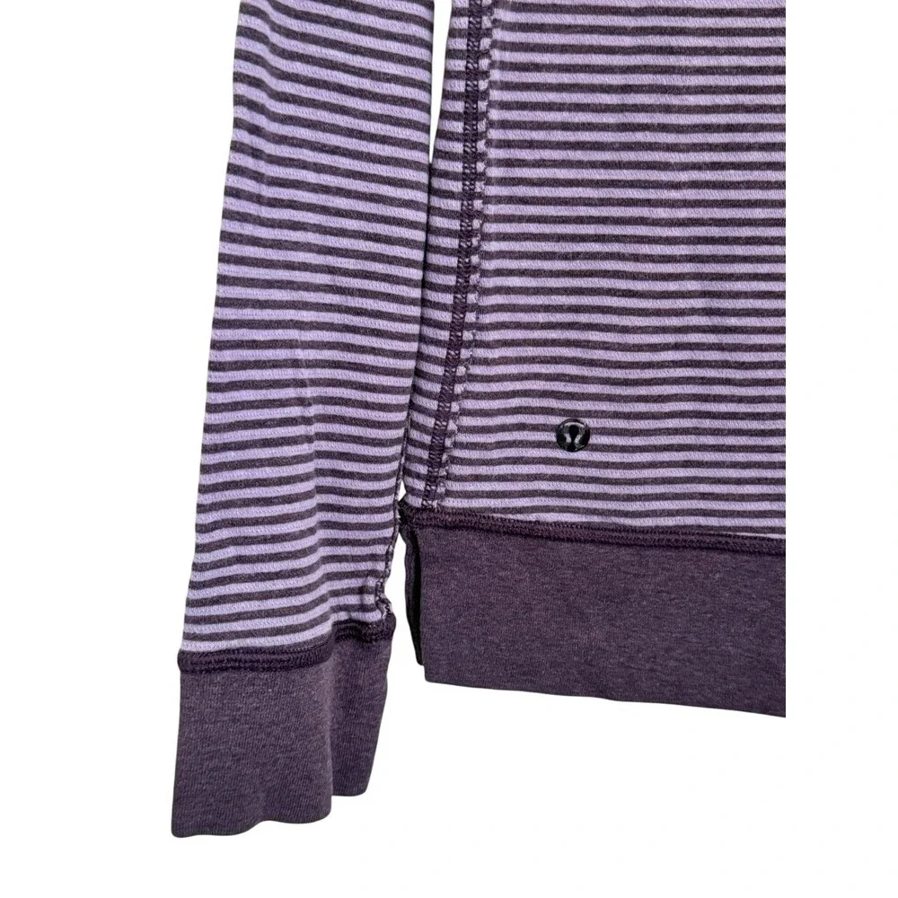 Lululemon Purple Striped Pullover Sweatshirt Women's Long Sleeve Top size M